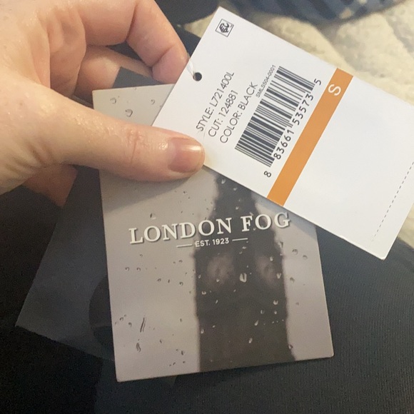 NWT Women’s Black Double Collar Belted Coat Jacket London Fog size Small Petite - Picture 11 of 11